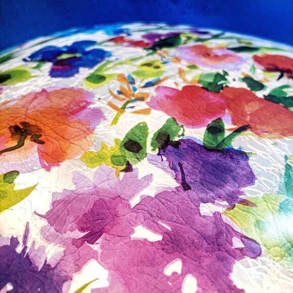 Spring Florals Glass Lighted Vase Signed Home Decor Illumination - Picture 12 of 14